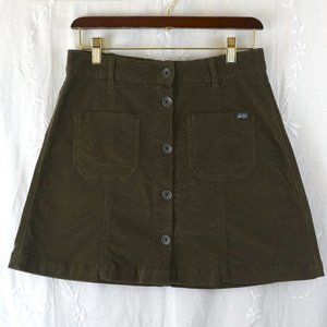 Vintage Superdry Green Velvet A-Line Mini Skirt